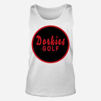 Dorkies Golf Golfing Golfer Red Black Unisex Tank Top | Crazezy UK