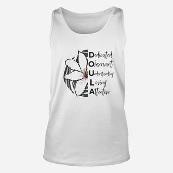 Doula Quote Thank You Appreciation Gift Half Picture Text Unisex Tank Top | Crazezy