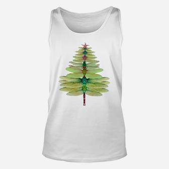 Dragonfly Christmas Tree Funny Dragonfly Lovers Xmas Sweatshirt Unisex Tank Top | Crazezy UK