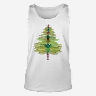 Dragonfly Christmas Tree Funny Dragonfly Lovers Xmas Unisex Tank Top | Crazezy
