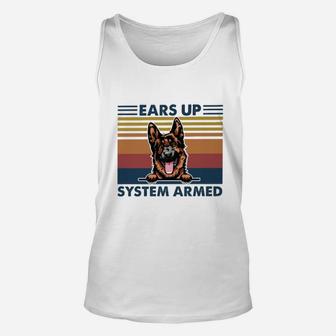 Ears Up System Armed German Shepherd Unisex Tank Top - Thegiftio UK