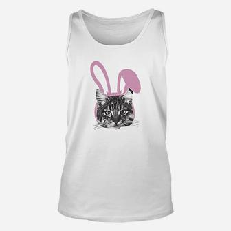 Easter Cat Funny Kitten In Bunny Ears Cute Lover Spring Unisex Tank Top | Crazezy AU