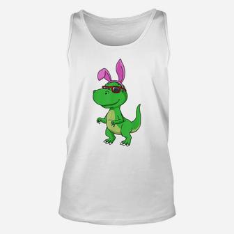 Easter Shirt T Rex Dinosaur Egg Hunting Easter Bunny Unisex Tank Top | Crazezy AU