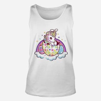 Easter Unicorn Bunny Ears Easter Eggs Unisex Tank Top - Thegiftio UK