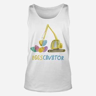 Eggscavator Easter Eggs Hunting Unisex Tank Top | Crazezy AU