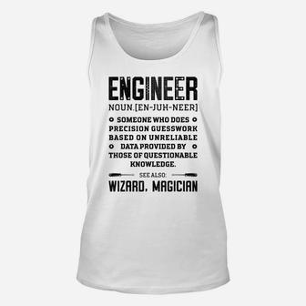 Engineer Definition Funny Noun Engineering Dictionary Term Unisex Tank Top | Crazezy