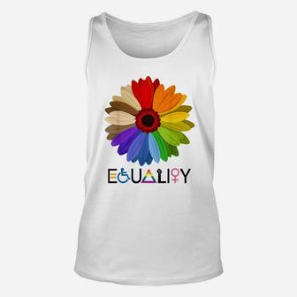 Equality Flower Rainbow Retro Gay Lesbian Pride Lgbt Unisex Tank Top | Crazezy CA