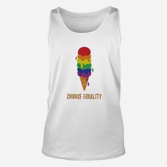 Equality Rainbow Ice Cream Pride Flag Unisex Tank Top | Crazezy