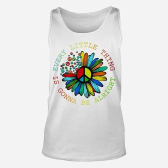 Every Little Thing Is Gonna Be Alright Hippie Flower Unisex Tank Top | Crazezy CA