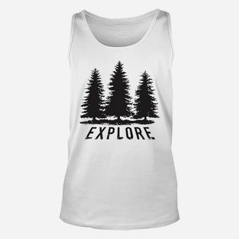 Explore Pine Trees Outdoor Adventure Cool Unisex Tank Top | Crazezy UK