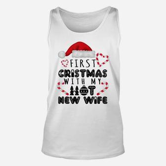 First Christmas With My Hot New Wife Funny Couples Christmas Unisex Tank Top | Crazezy