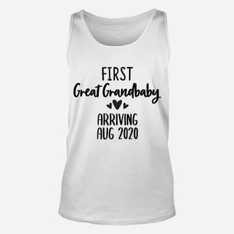 First Great Grandbaby Baby Announcement Reveal Gift Unisex Tank Top | Crazezy