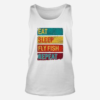 Fishing Eat Sleep Fly Fish Repeat Unisex Tank Top | Crazezy AU