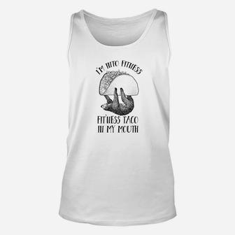 Fitness Taco In My Mouth Funny Taco Sloth Gym Unisex Tank Top - Thegiftio UK