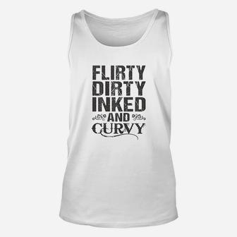 Flirty Dirty Inked And Curvy Unisex Tank Top | Crazezy UK