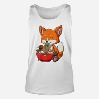Fox Eating Ramen Ramen Noodle Lovers Fox Themed Gift Unisex Tank Top | Crazezy UK