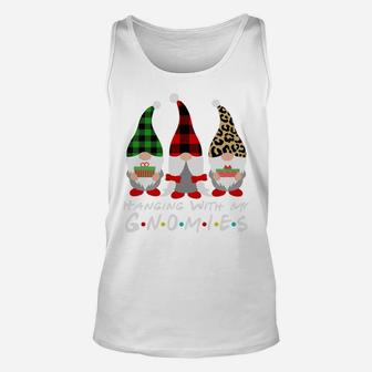 Friends Gnomes Christmas Hanging With My Gnomies Leopard Sweatshirt Unisex Tank Top | Crazezy UK