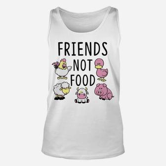 Friends Not Food Cute Vegan Christmas Gift Unisex Tank Top | Crazezy