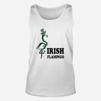 Funky Irish Flamingo Apparel Green Bird St Pattys Day Unisex Tank Top - Thegiftio