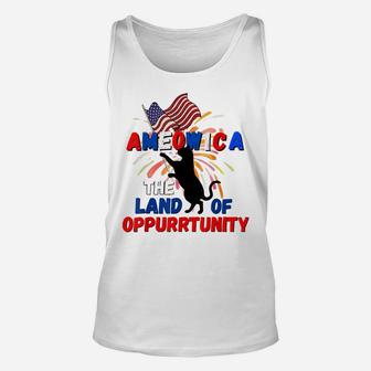 Funny 4Th Of July Ameowica The Land Of Opportunity Kitties Unisex Tank Top | Crazezy DE