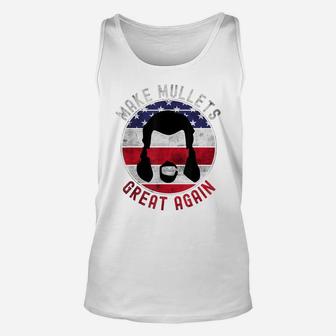 Funny 80S Hairstyle Retro Usa Flag Make Mullets Great Again Unisex Tank Top | Crazezy AU