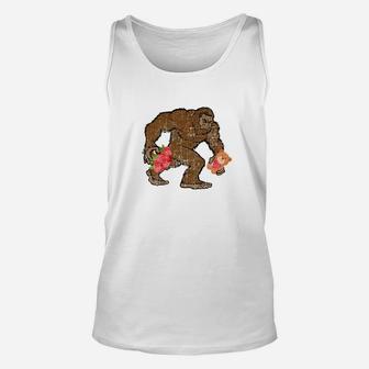 Funny Bigfoot Valentines Day Shirt Sasquatch Valentines Gift Unisex Tank Top - Thegiftio UK