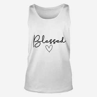 Funny Blessed Heart Unisex Tank Top | Crazezy