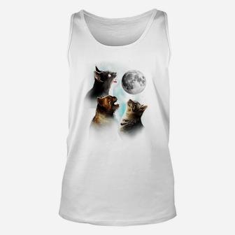 Funny Cat Tshirt, Cats Meowling At Moon Shirt, Cat Lover Unisex Tank Top | Crazezy