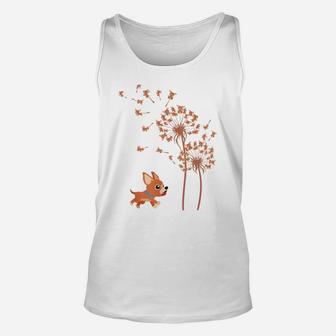 Funny Chihuahua Dandelion Flower Cute Dog Lover Mens Womens Unisex Tank Top | Crazezy UK