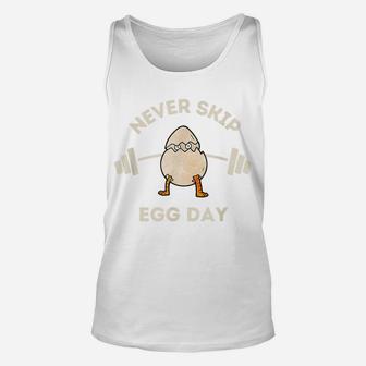 Funny Cook Shirts Chef Gift Gym Owner Never Skip Egg Day Fun Unisex Tank Top | Crazezy