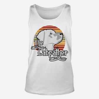 Funny Dog Shirt The Labfather Lab Labrador Dad Retro Sunset Unisex Tank Top | Crazezy CA