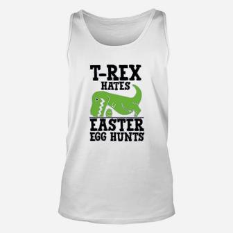 Funny Easter Trex Hates Easter Egg Hunts Unisex Tank Top | Crazezy DE
