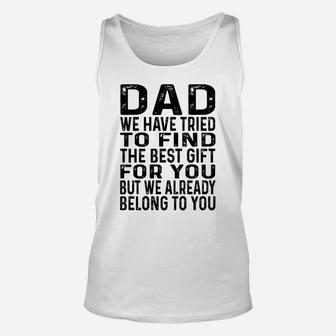 Funny Fathers Day Clothing From Daughter Son To Dad Sayings Unisex Tank Top | Crazezy AU