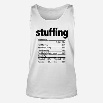 Funny Food Nutrition Facts Stuffing Thanksgiving Unisex Tank Top - Thegiftio