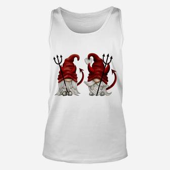 Funny Gnomes With Devil Horns - Cute Gnomies - Fun Unisex Tank Top | Crazezy UK