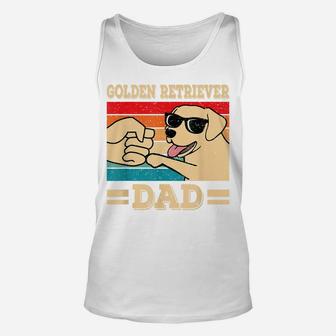 Funny Golden Retriever Dad Dog Retro Unisex Tank Top | Crazezy