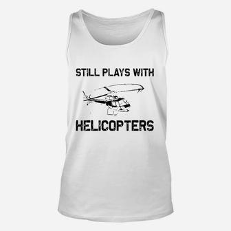 Funny Helicopter Gift Men Women Helicopter Pilot Aviation Unisex Tank Top - Thegiftio UK