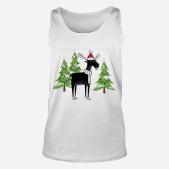 Funny Xmas Moose Pun Merry Kissmoose Tshirt Clothes Women Sweatshirt Unisex Tank Top | Crazezy CA