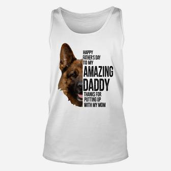 German Shepherd Dad Happy Fathers Day To My Amazing Dad Dog Unisex Tank Top | Crazezy AU