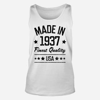 Gift For 83 Year Old Man Woman Made In 1937 Usa Black Print Sweatshirt Unisex Tank Top | Crazezy