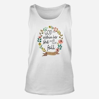 God Is Within Her She Will Not Fall Psalm 465 Unisex Tank Top - Thegiftio UK