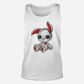 Goth Bunny Cute Gothic White Bunny Red Heart Unisex Tank Top | Crazezy AU