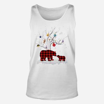 Grammy Bear Christmas Pajama Red Plaid Tree Gift Xmas Sweatshirt Unisex Tank Top | Crazezy DE