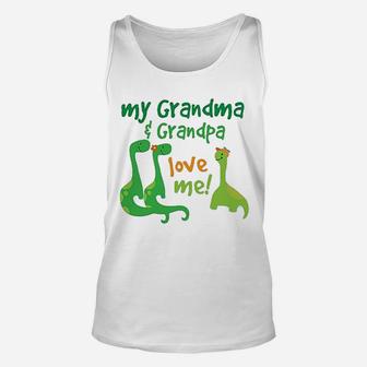 Grandma Grandpa Love Me Dinosaurs Unisex Tank Top | Crazezy CA