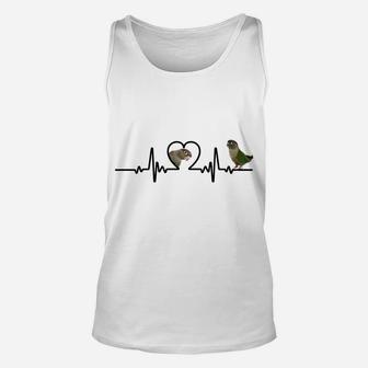 Green Cheek Conure Apparel, Heart Beat Parrot Bird Unisex Tank Top | Crazezy AU