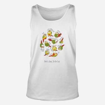 Green Cheek Conures Daily Todo List Unisex Tank Top | Crazezy