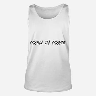 Grow In Grace - Modern Christian Unisex Tank Top | Crazezy