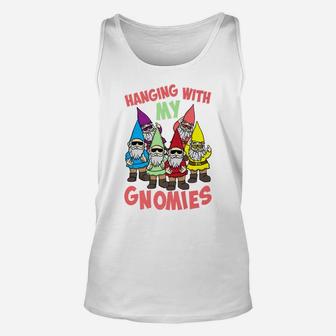 Hanging With My Gnomies Shirt | Gnome Christmas Lovers Gift Unisex Tank Top | Crazezy