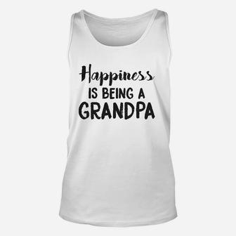 Happiness Is Being A Grandpa Funny Papa Family Graphic Fathers Day Unisex Tank Top | Crazezy