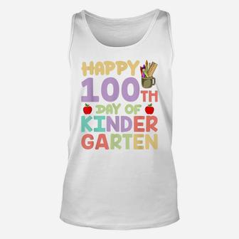 Happy 100 Days Of Kinder Garten Cute 100 Days Of School Unisex Tank Top | Crazezy